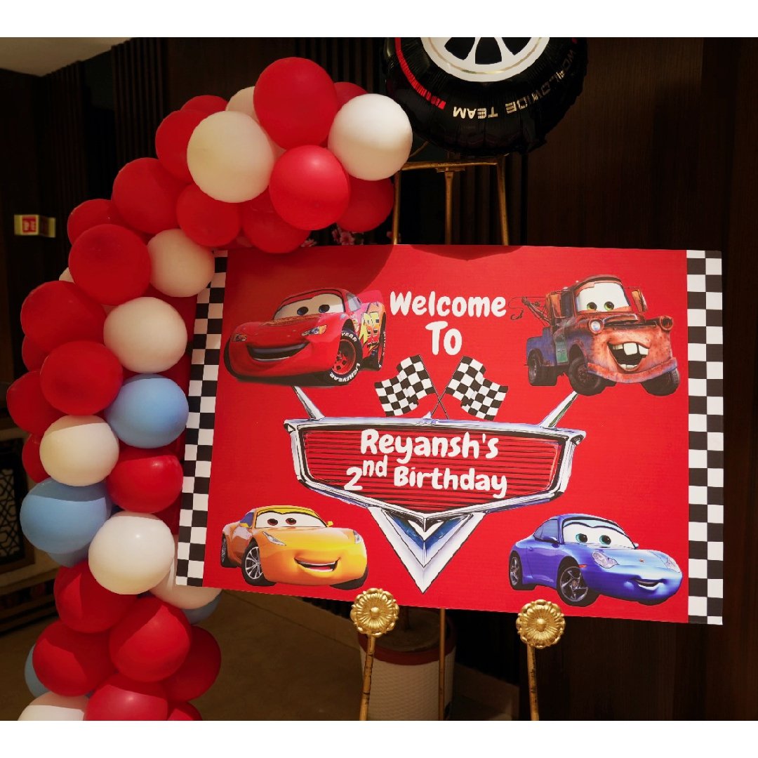 Get Car Theme Balloon Decor with Welcome Board